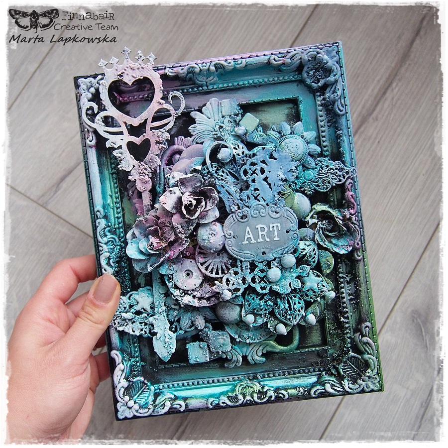 Marta Lapkowska Black gesso & mixed media tutorial for Finnabair CT