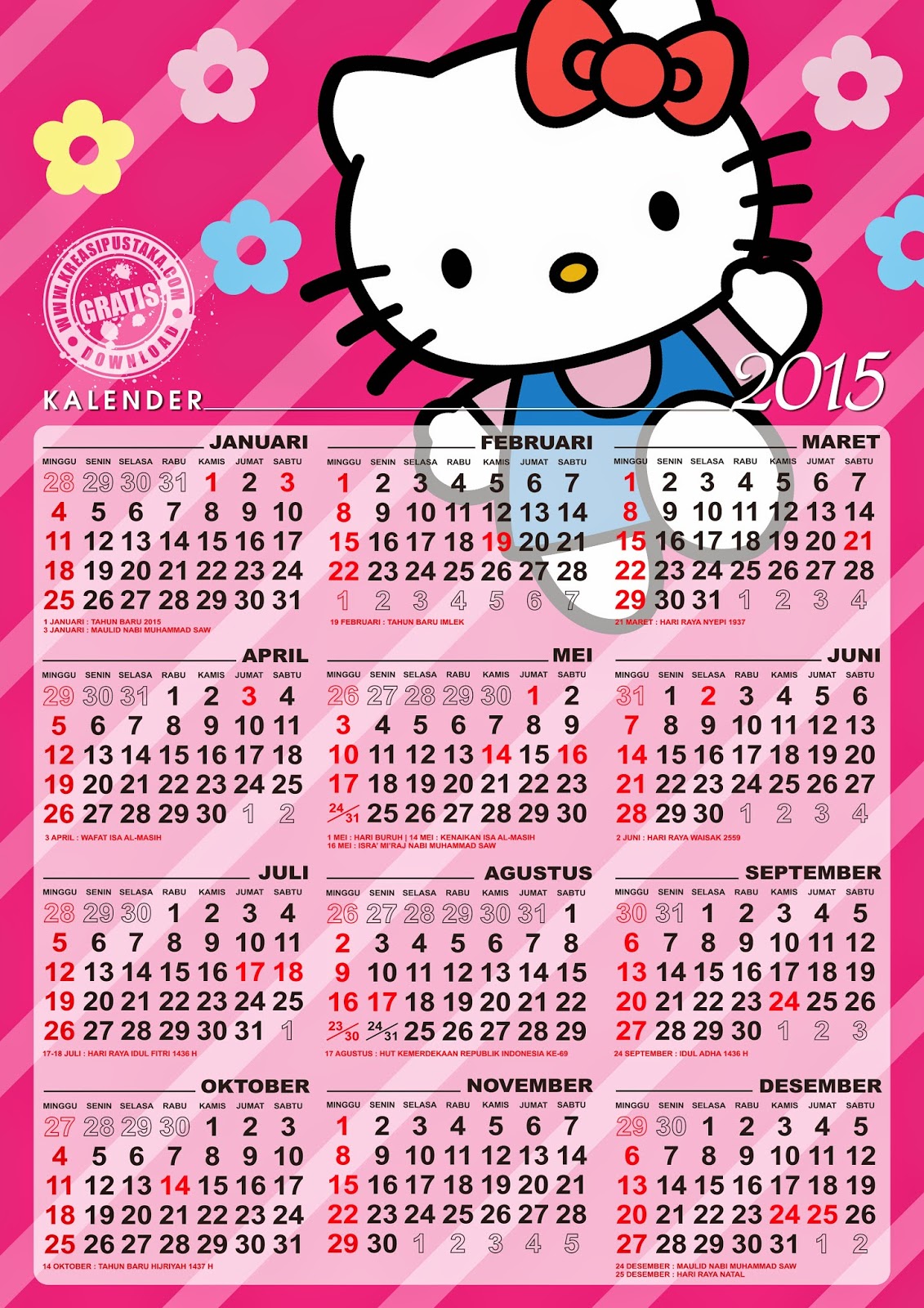 Календарь 2024 хеллоу китти