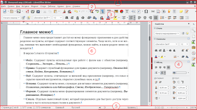 Основные элементы интерфейса LibreOffice Writer