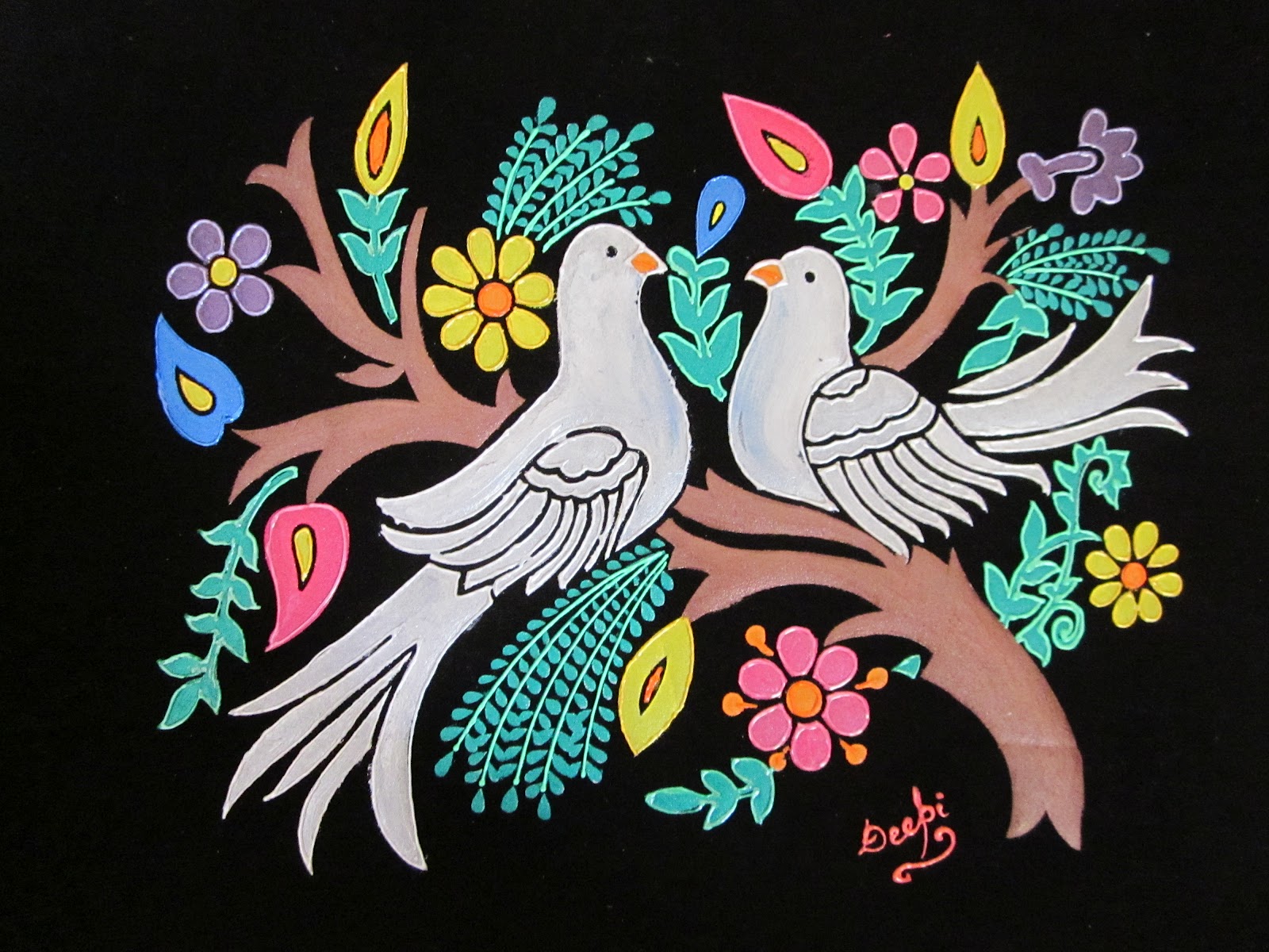 Deepi's Pages Embossed Painting