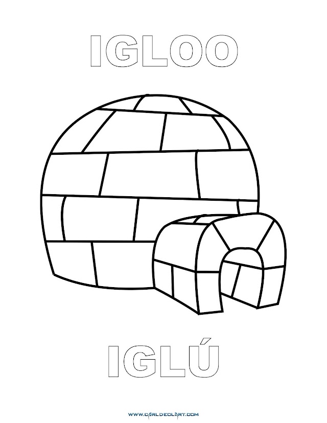 Dibujos Inglés - Español con I: Iglú - Igloo