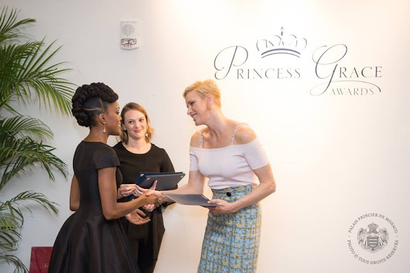 Christian Dior Skirt, Princess Charlene, Prince Albert, New York Cartier Shop, store, Princess Grace