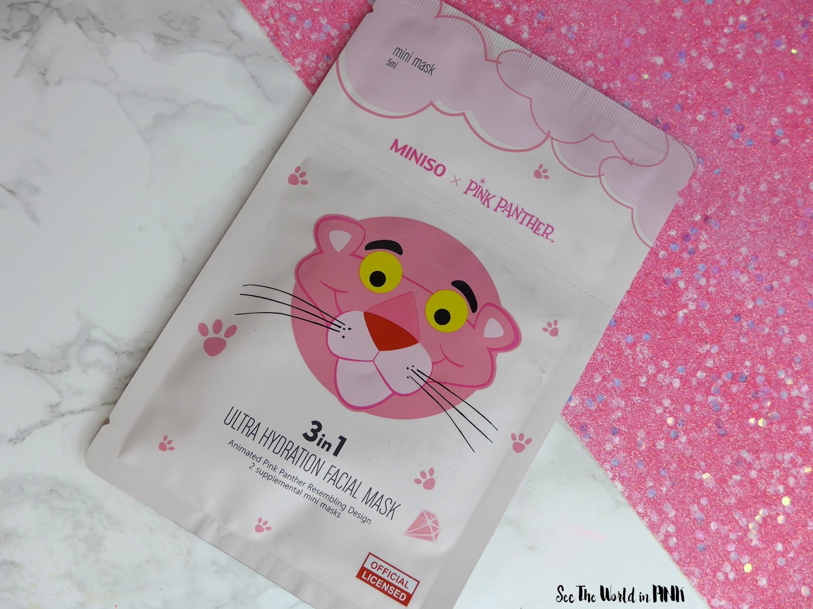 Miniso x Pink Panther 3 in 1 Ultra Hydration Facial Mask 