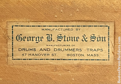 George B. Stone & Son Drum Label