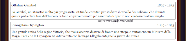 Ottaline Gambol e Evangeline Orpington nel contenuto "Ministri della Magia"