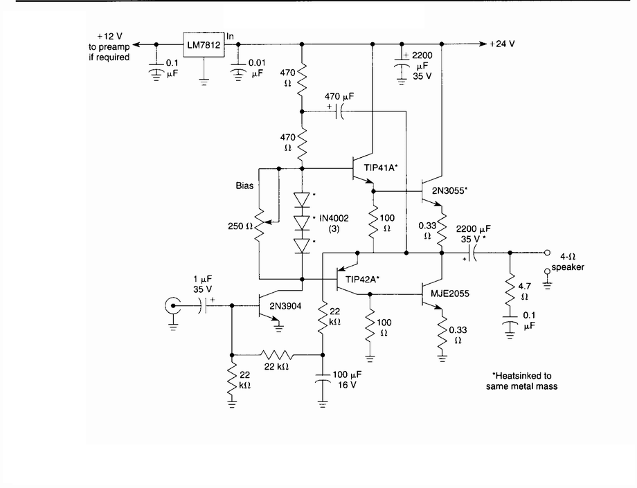 10 W Audio Amplifier Circuit - Electronic Circuit