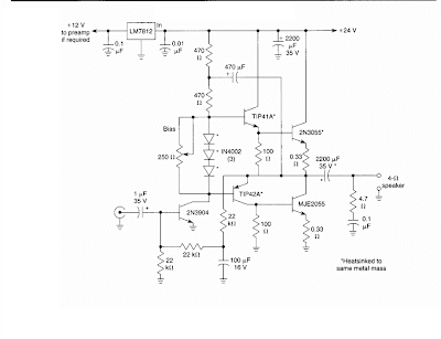 10 W Audio Amplifier Circuit Diagram
