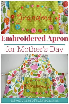 Embroidered Apron for Mother's Day