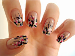 nail flower pink flowers designs nails acrylic glitter pretty spring cool simple deviantart polish unhas glamorous decoradas easy flores side