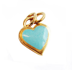 Something blue, gold & blue enamel heart