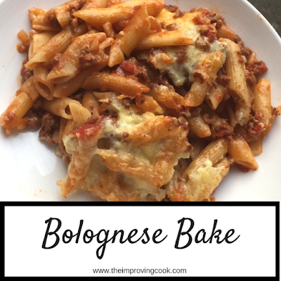 Bolognese Bake pinnable image