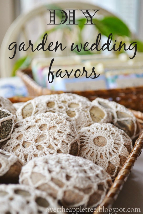 DIY Garden Wedding Favors, Melt and Pour Soap & Crochet River Rocks by Over the Apple Tree