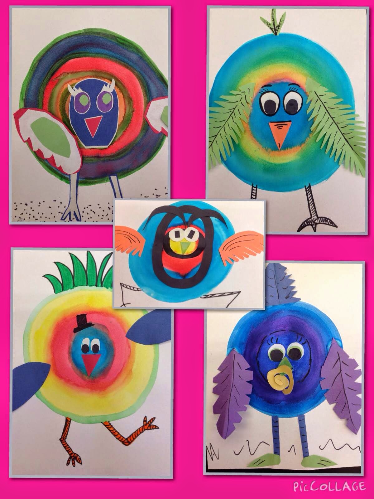 Kandinsky Inspired: TEACHER CREATED: Concentric Birds