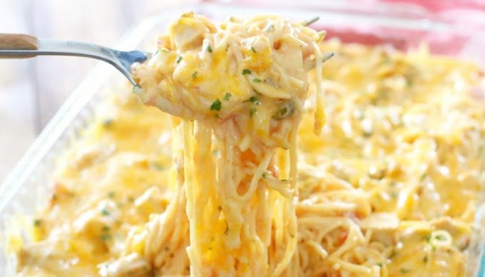 Creamy Cheesy Chicken Spaghetti #dinner #chickenrecipe