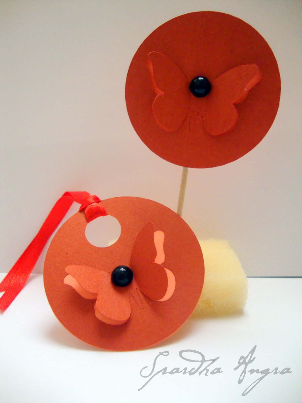 Buy Handmade Cards { PopUp Butterfly Tag and Cake Topper }