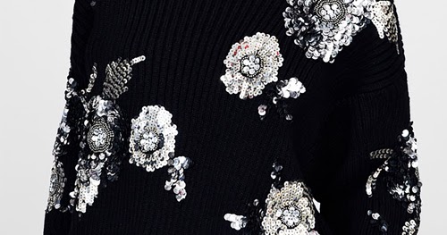 sequin flower sweater zara