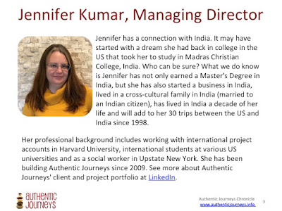 Jennifer Kumar, Authentic Journeys Bio Jennifer Kumar, Authentic Journeys Bio