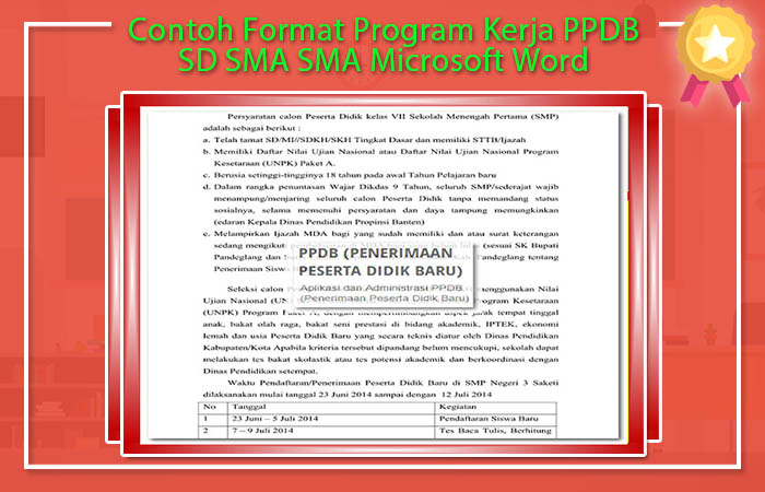 Contoh Format Program Kerja PPDB SD SMA SMA Microsoft Word Contoh Format Program Kerja