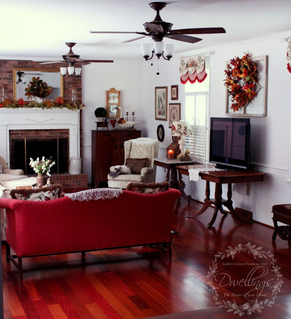 Fall in the great room ... Fall Home Tour 2015 ~ DWELLINGS - The Heart of Your Home