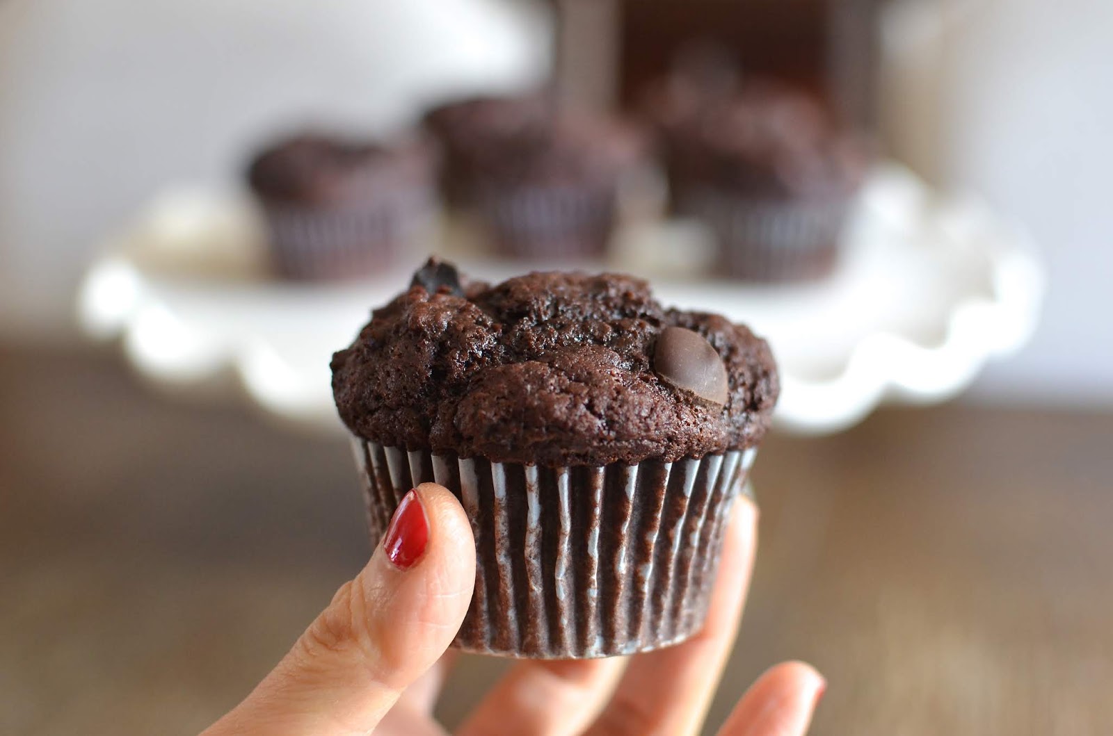 Playing with Flour Bakery style double chocolate muffins