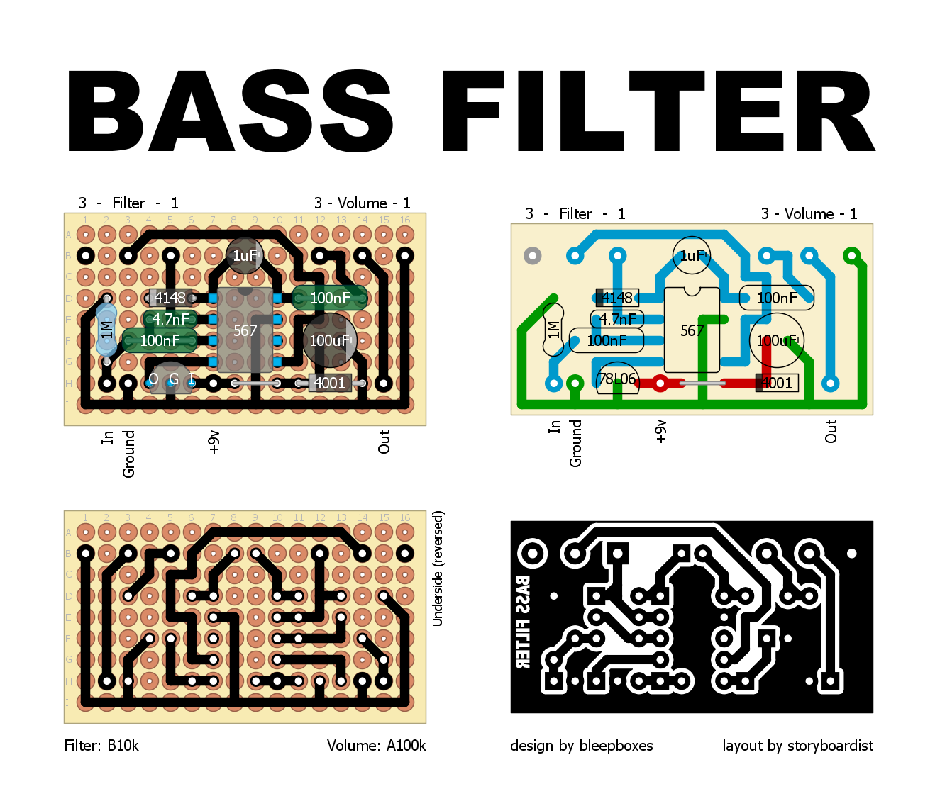 Perf and PCB Effects Layouts: Bass Filter Pedal