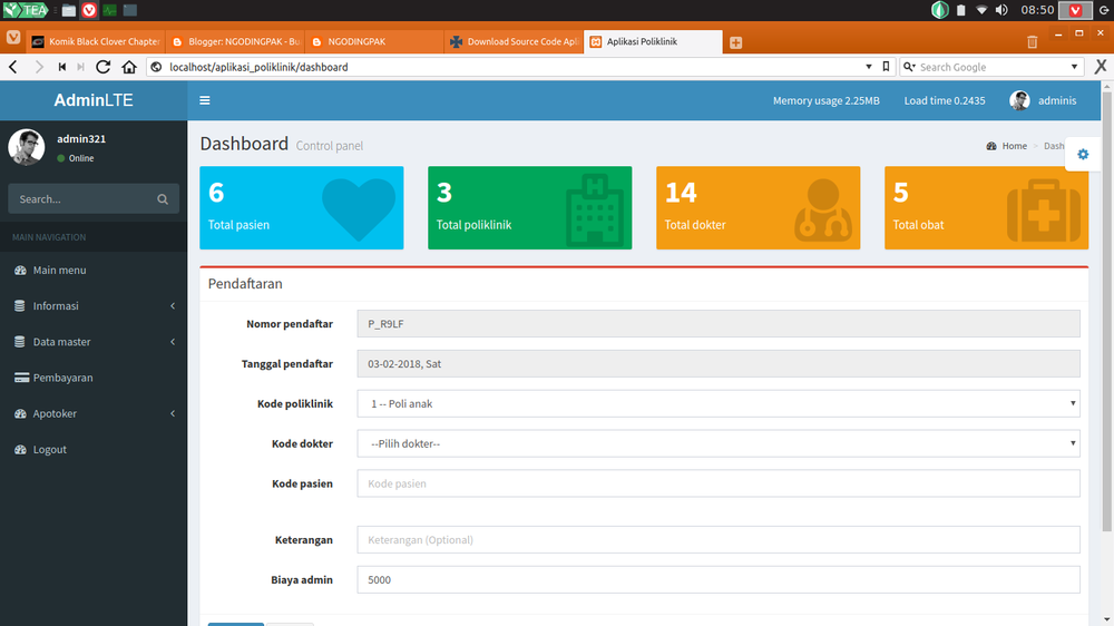 Download Aplikasi Poliklinik Menggunakan Php Mysql Gratis Ngodingpak
