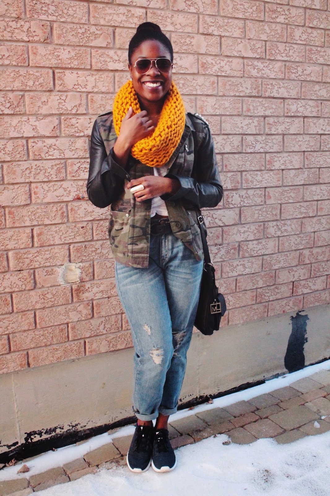 Outfit of the Day: Mustard Meets Camo | Eboni Curls