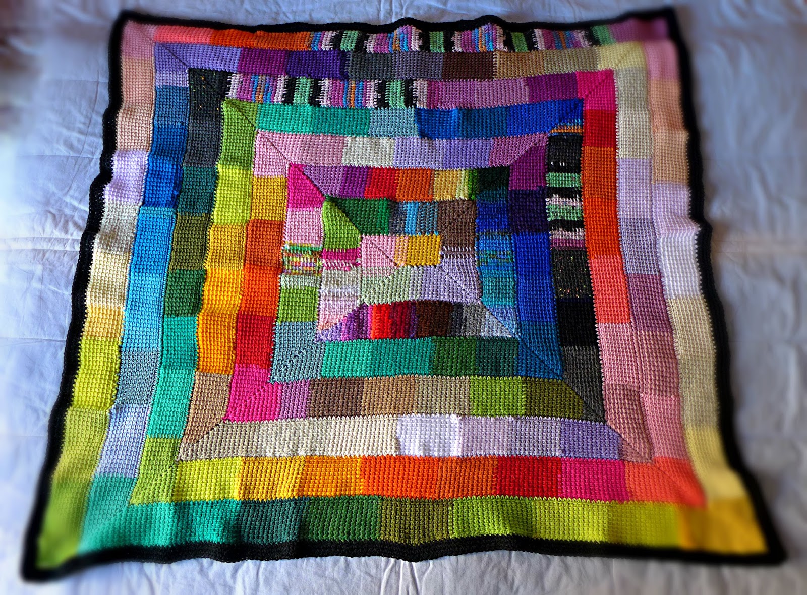 Tenstitch crochet blanket throw...finally completed!!!