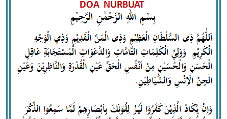 Bacaan Doa Nurbuat Cahaya Kenabian Lengkap Dengan Latin