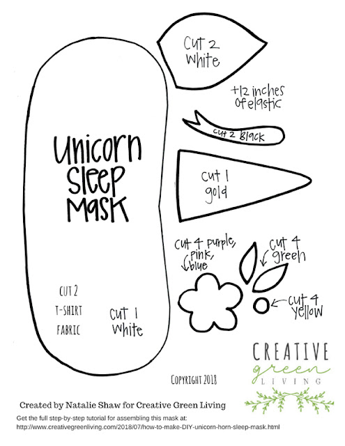 how to make a unicorn horn sleep mask from a recycled t shirt