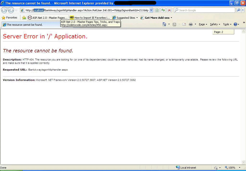 Bala's learnings Better late than never... Yellow Screen of Death