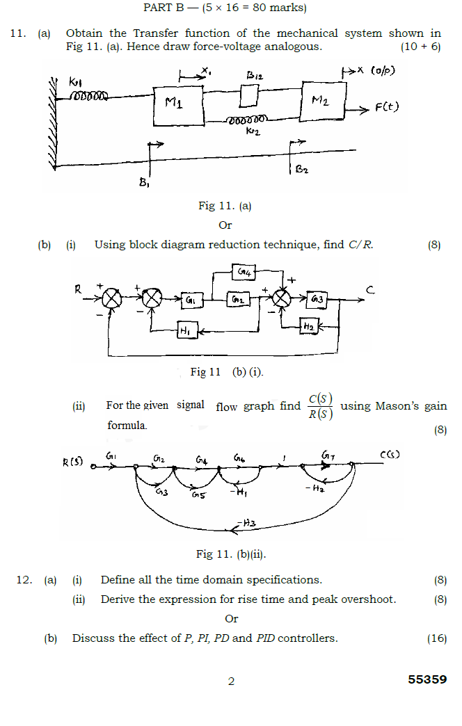 EE2253 Control Systems Nov Dec 2011 Question Paper University