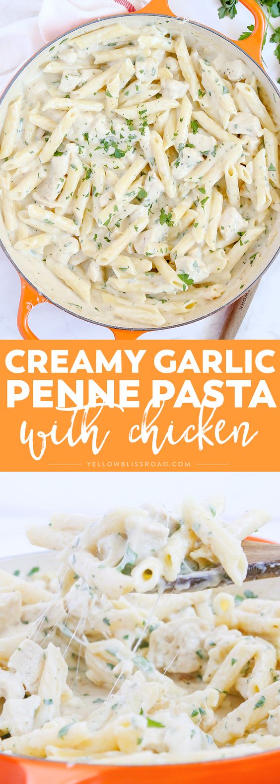 CREAMY GARLIC PENNE PASTA WITH CHICKEN #creamy #garlic #penne #pasta #pastarecipes #chicken #chickenrecipes #easyrecipes