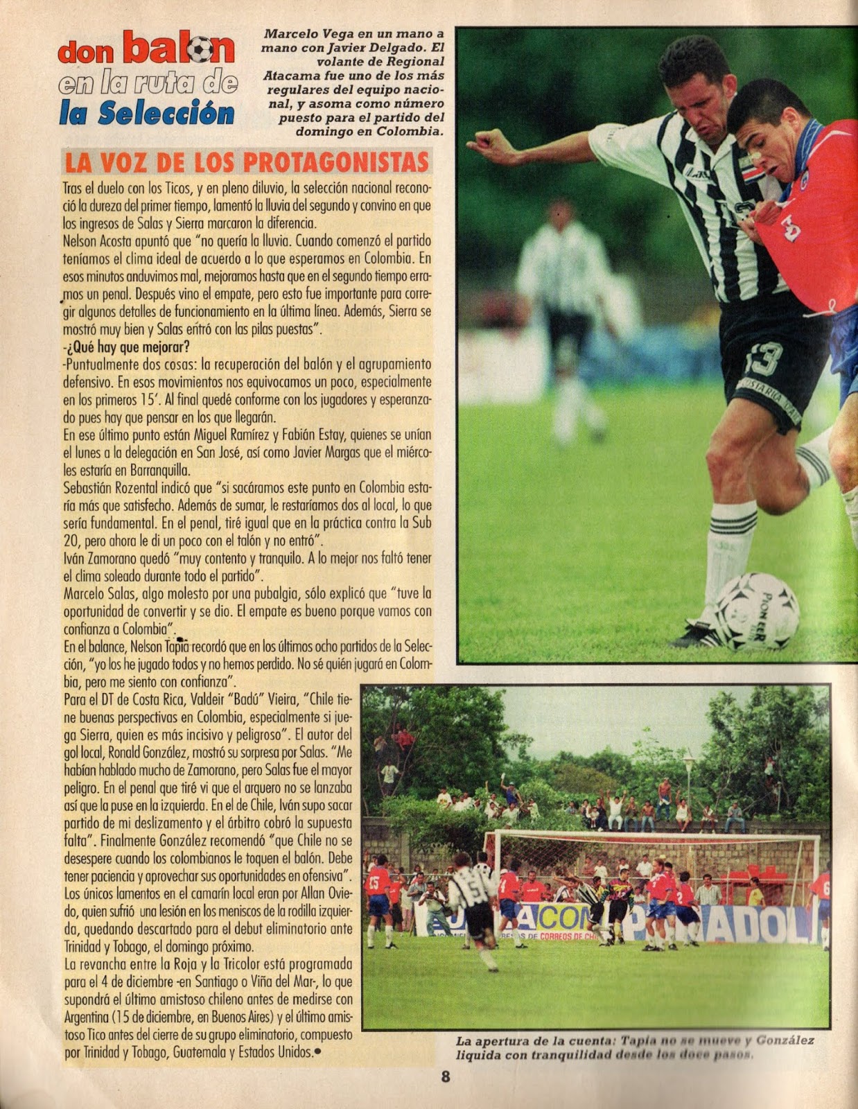 Partidos de la Roja [25/08/1996] Costa RicaChile 11