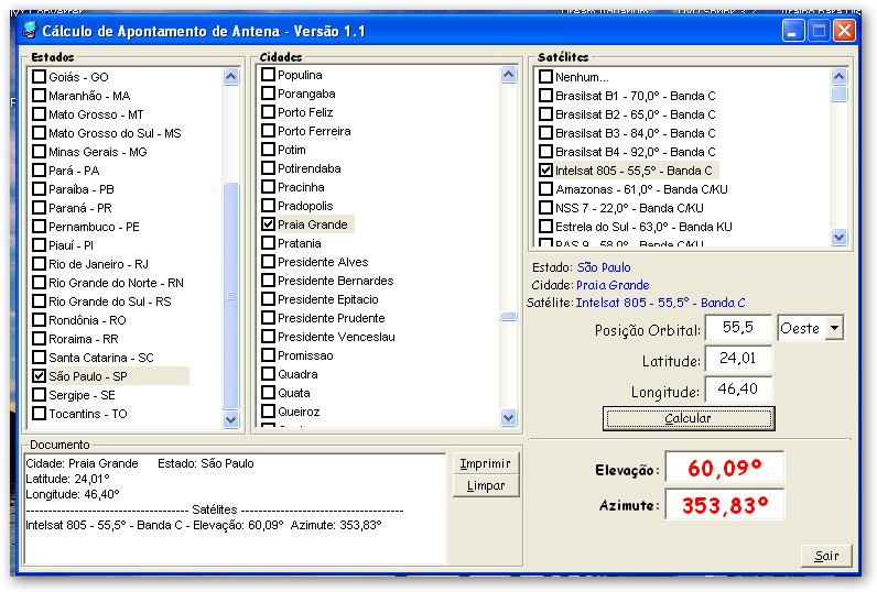 Portal New Fr CALCULADOR PARA APONTAMENTO DE ANTENAS