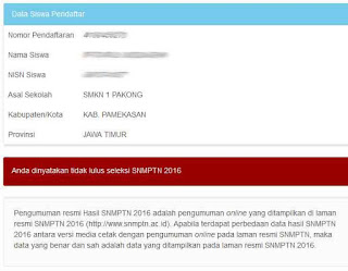 Pengumuman Hasil Seleksi SNMPTN 2016 Pengumuman Hasil Seleksi SNMPTN 2016