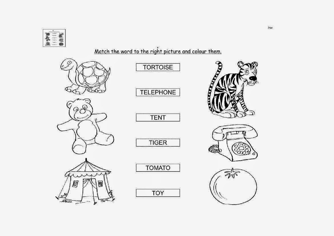 FUN & LEARN : Free worksheets for kid: แบบฝึกหัดโยงเส้นจับคู่ คำศัพท์