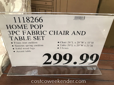 Deal for the Home Pop 3-piece Fabric Chair and Accent Table Set at Costco