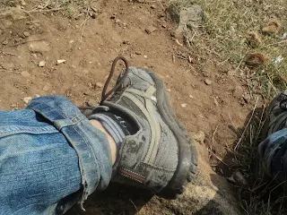 The steep section of the 3-point stretch during the descent