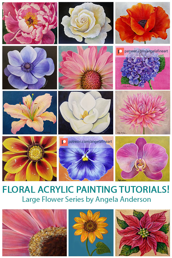Cool Acrylic Flower Paintings
