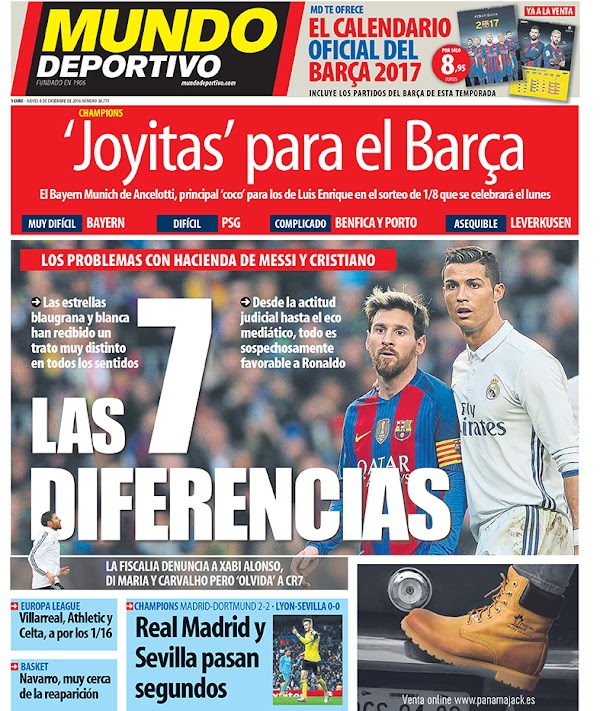 FC Barcelona-Real Madrid, Mundo Deportivo: "Las 7 diferencias"