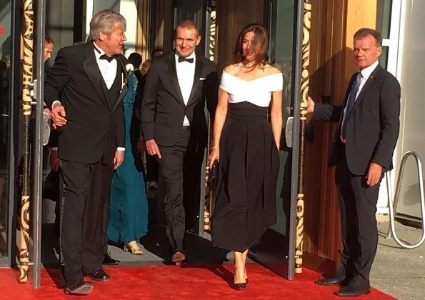 Crown Princess Mary wore Preen by Thornton Bregazzi Virginia Dress and Princess Mary carried Sergio Rossi black clutch, Gianvito Rossi shoes