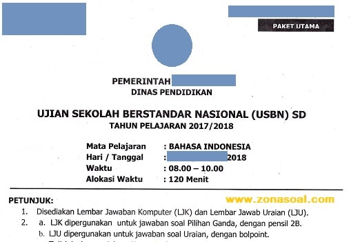 Soal Usbn Bahasa Indonesia Sd Kelas 6 Terbaru Berikut Kunci