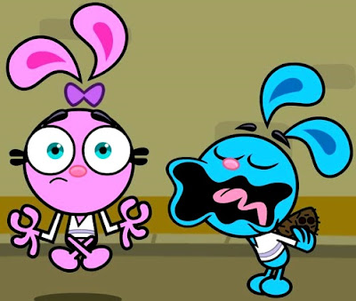 Yin y Yang Dibujo de Yang gritando a Yin a colores