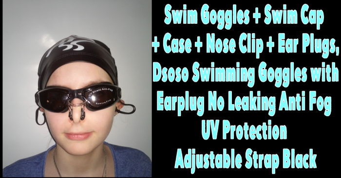 swim goggles swim cap case nose clip ear plugs dsoso