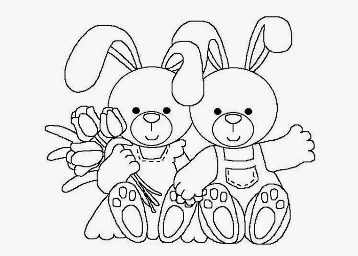 Bunnies coloring pages | Free Coloring Pages and Coloring Books for Kids