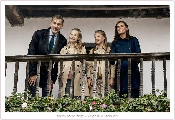 King Felipe, Queen Letizia and their children, Crown Princess Leonor and Infanta Sofía. King Juan Carlos and Queen Sofía