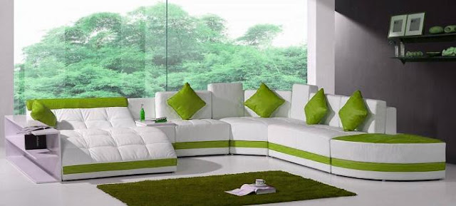 MODELOS DE SILLONES SOFÁ VERDE PARA SALA