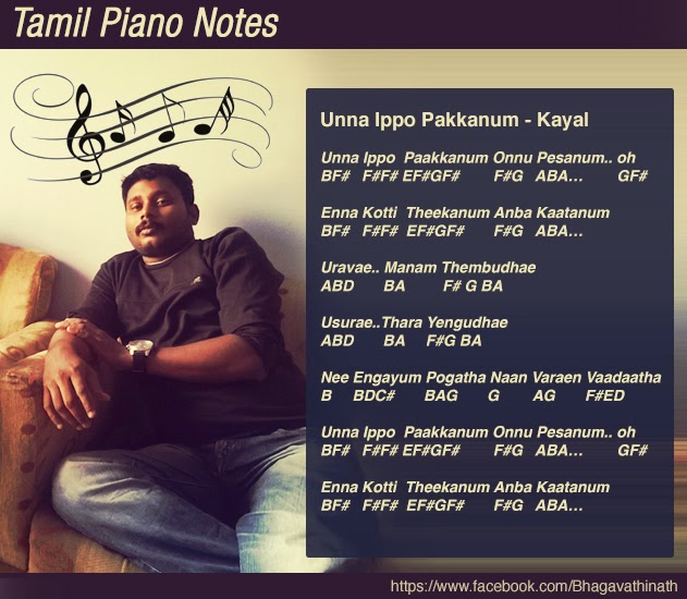 Tamil Piano Notes: Unna Ippo Paakkanum - Kayal