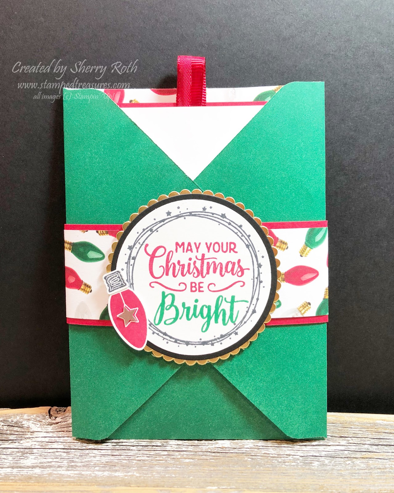 Sherry"s Stamped Treasures Envelope Punch Board Pocket Gift Card Holder